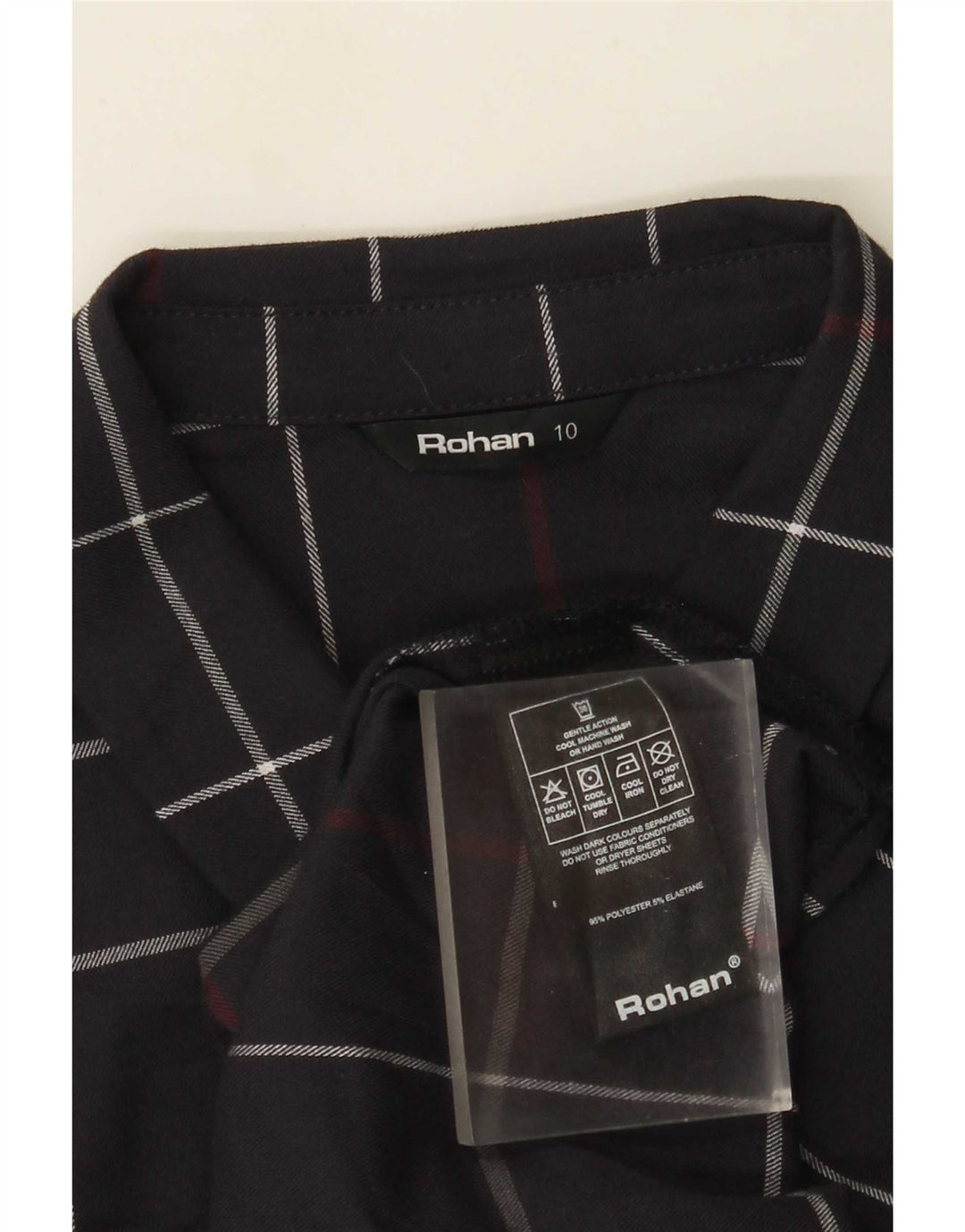 Rohan γυναικείο πουκάμισο UK 10 Small Navy Blue καρό πολυεστέρα