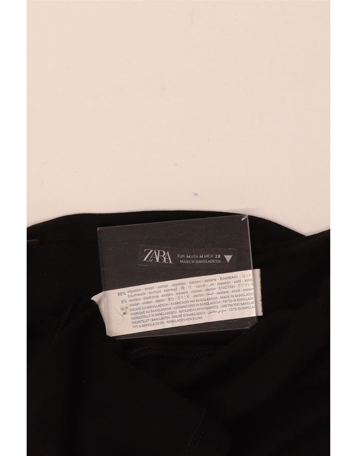 Zara Γυναικείο Slip Dress UK 12 Μέτριο μαύρο βαμβακερό