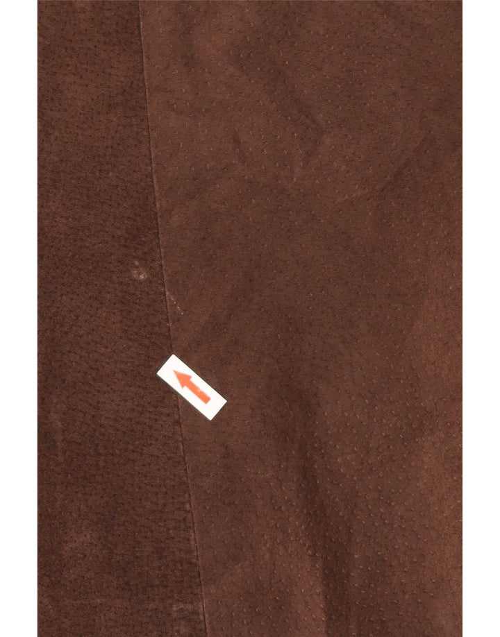 Vintage Γυναικείο Loose Fit Leather Jacket UK 14 Medium Brown Δερμάτινο