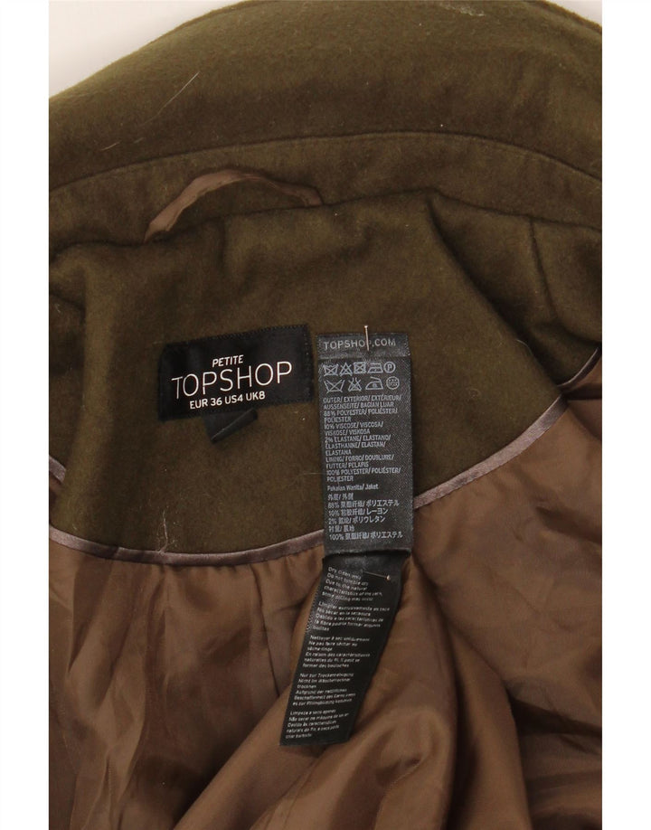 Topshop Γυναικείο Petite Πανωφόρι UK 8 Small Khaki Polyester