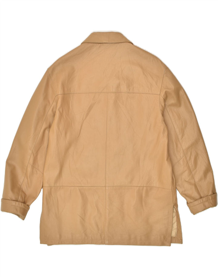 VINTAGE Womens Faux Leather Overcoat EU 42 Large Brown | Vintage Vintage | Thrift | Second-Hand Vintage | Used Clothing | Messina Hembry 