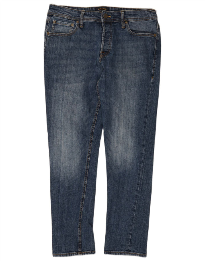 JACK & JONES Ανδρικό Slim Jeans W34 L30 Μπλε βαμβακερό