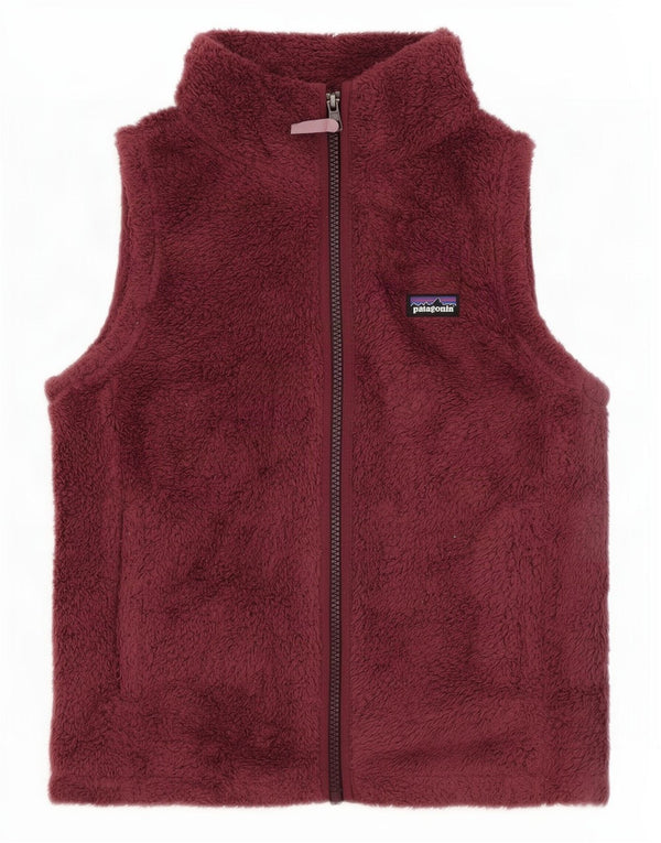 Patagonia Girls Fleece Gilet 9-10 Years Medium Burgundy