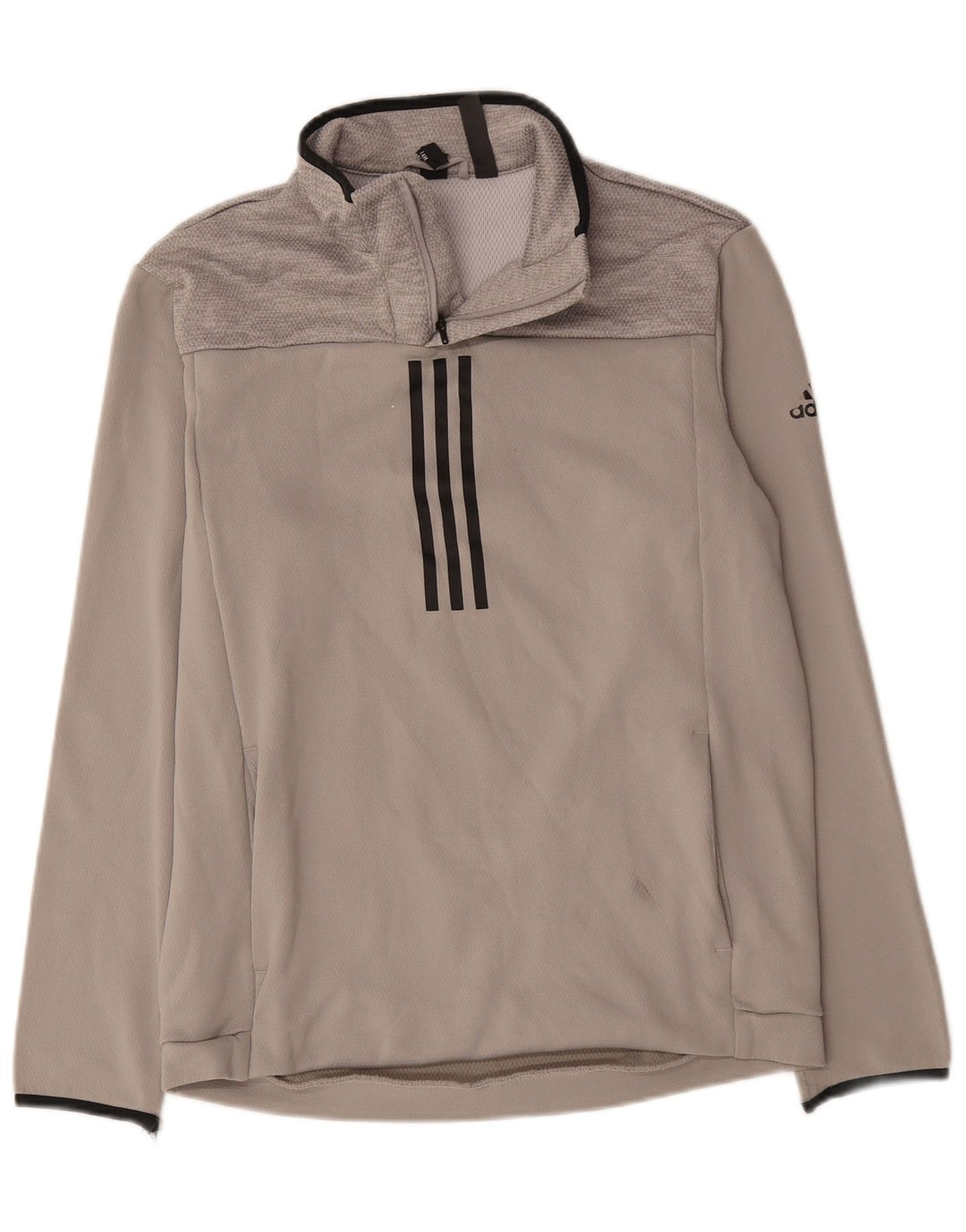 Ανδρική φόρμα αθλητικής φόρμας Adidas Climawarm με φερμουάρ με λαιμόκοψη μεσαίου γκρι πολυεστέρα