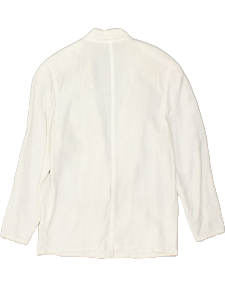 VINTAGE Womens 1 Button Blazer Jacket UK 12 Medium White | Vintage Vintage | Thrift | Second-Hand Vintage | Used Clothing | Messina Hembry 