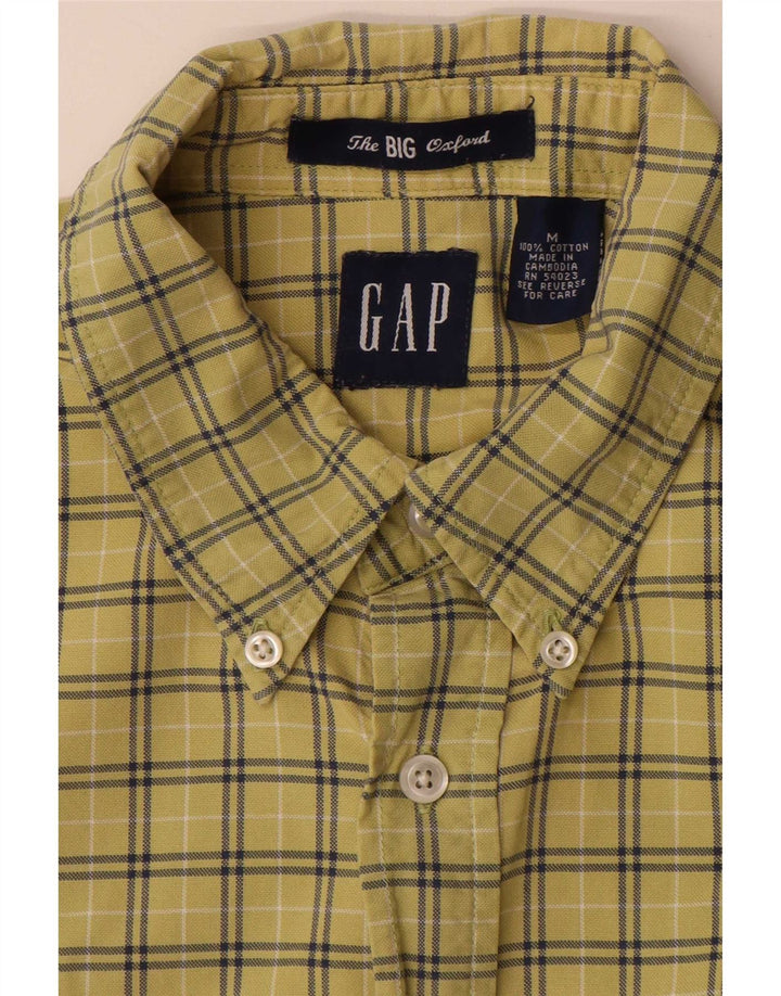 Ανδρικό πουκάμισο Gap Loose Fit, μεσαίο κίτρινο βαμβακερό καρέ