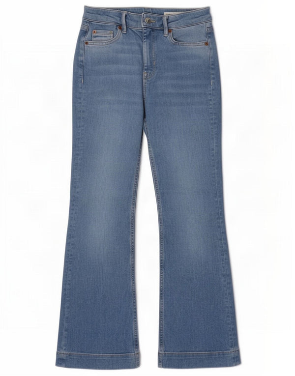 Marks & Spencer Γυναικεία Slim Flared Jeans UK 10 Small W27 L28 Blue Cotton