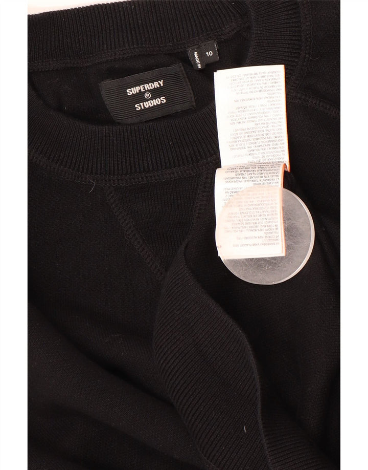 Γυναικεία φούτερ SUPERDRY Crop Oversized Jumper UK 10 Small Black Cotton