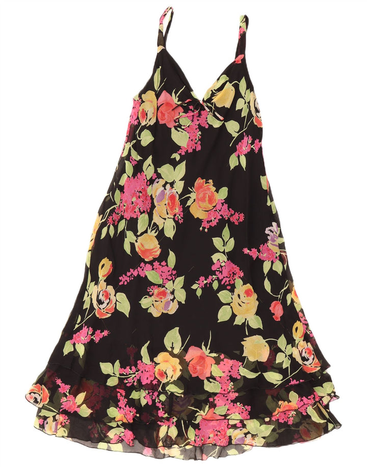 SUPERIOR Γυναικείο Slip Dress IT 44 Medium Black Floral Silk