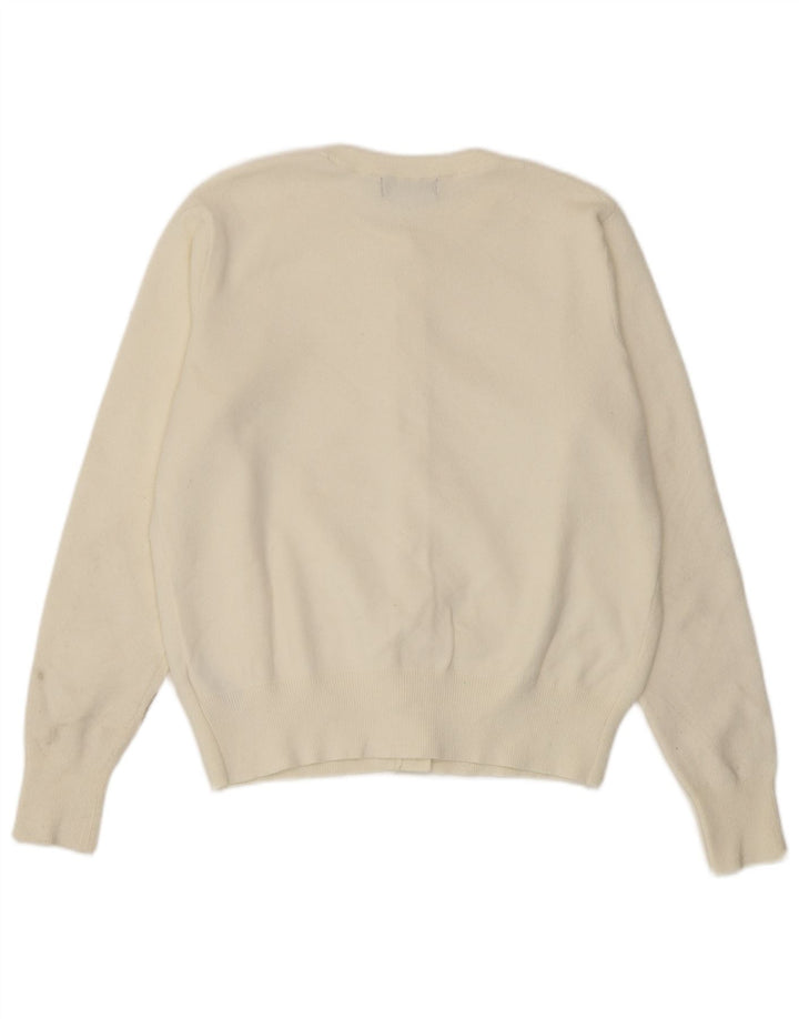Marks & Spencer Γυναικείο πουλόβερ Crop Cardigan UK 14 Medium Off White Viscose