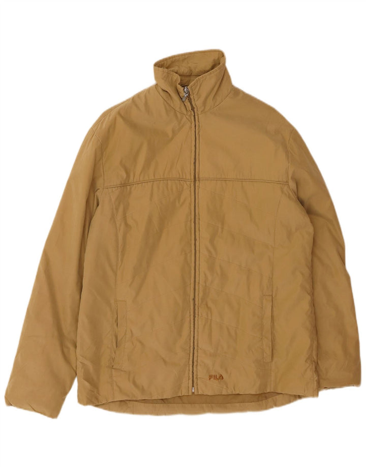 FILA Womens Bomber Jacket UK 16 Large Khaki Polyester