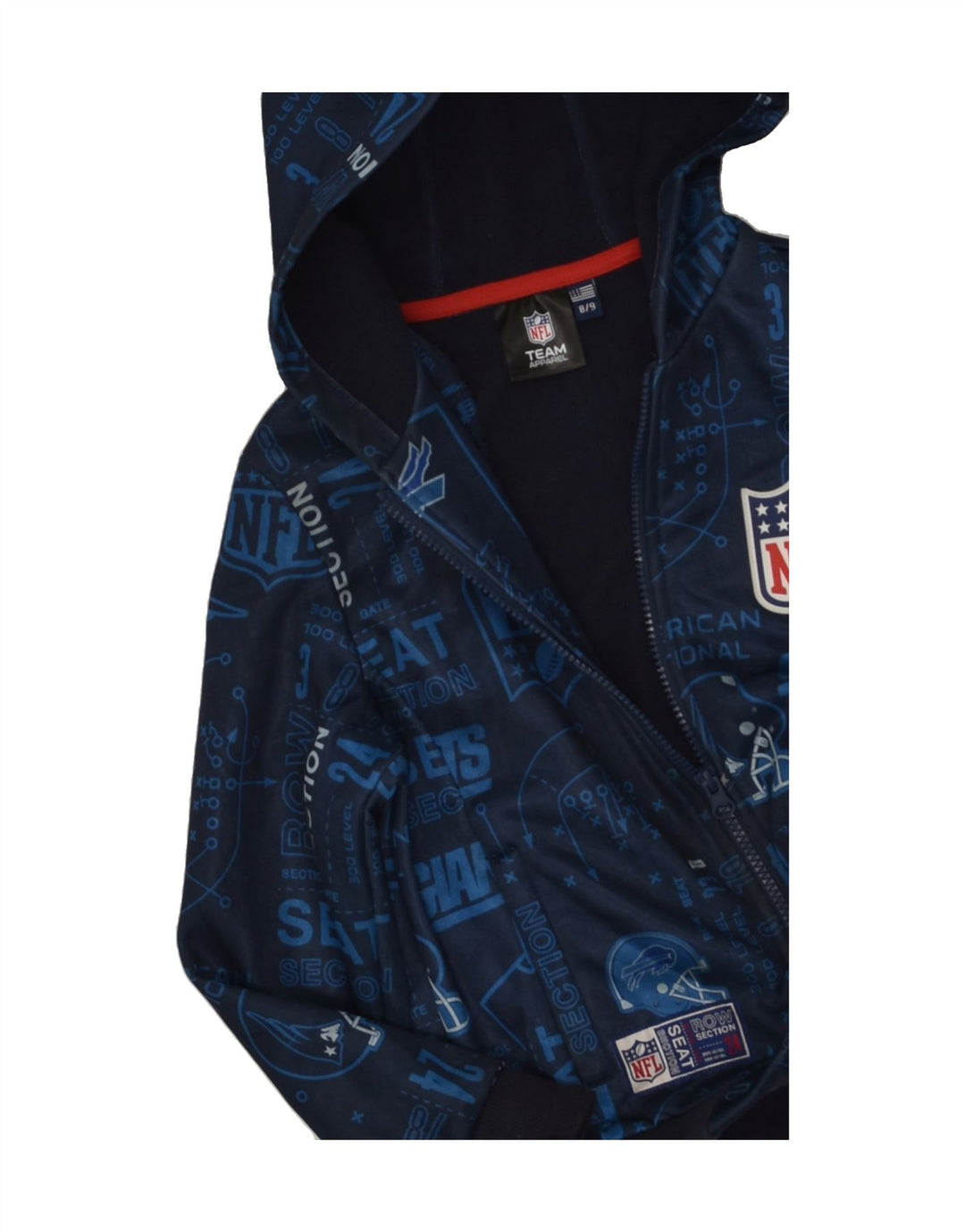 NHL Boys Graphic Zip Hoodie Sweater 8-9 Years Navy Blue Polyester | Vintage NHL | Thrift | Second-Hand NHL | Used Clothing | Messina Hembry 