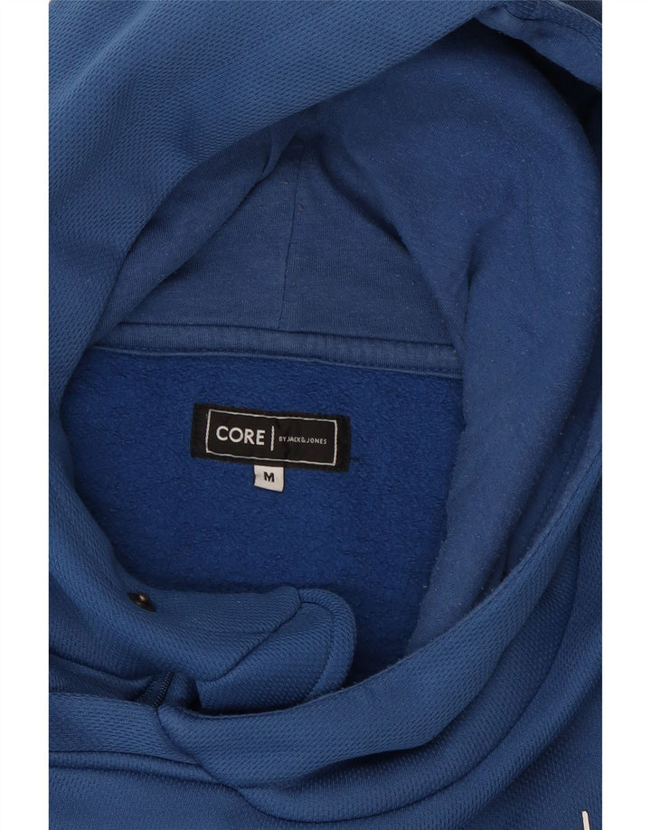 Jack & Jones Mens Core Graphic Hoodie Jumper Medium Blue Polyester