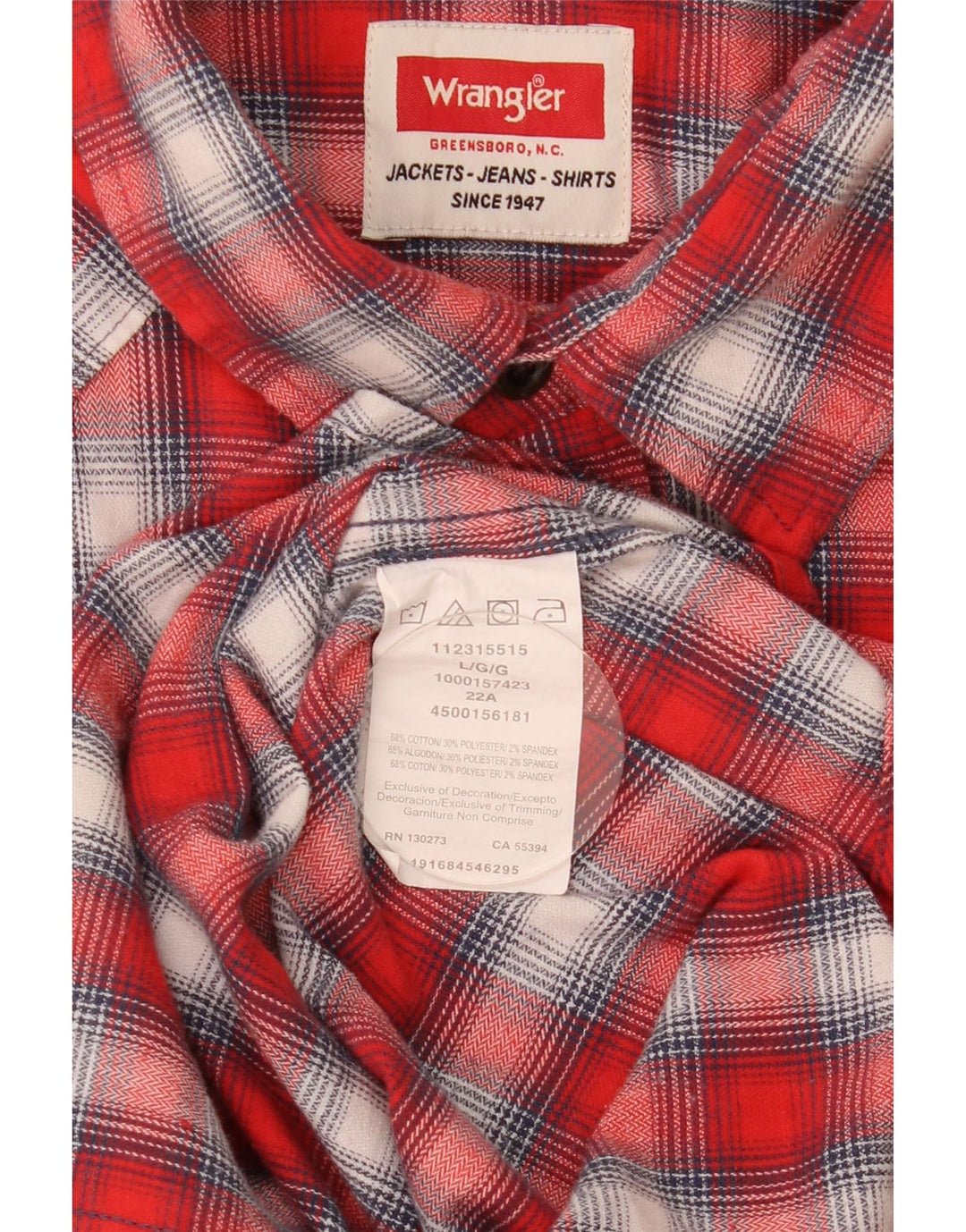 Ανδρικό φανελένιο πουκάμισο Wrangler μεγάλο κόκκινο βαμβακερό