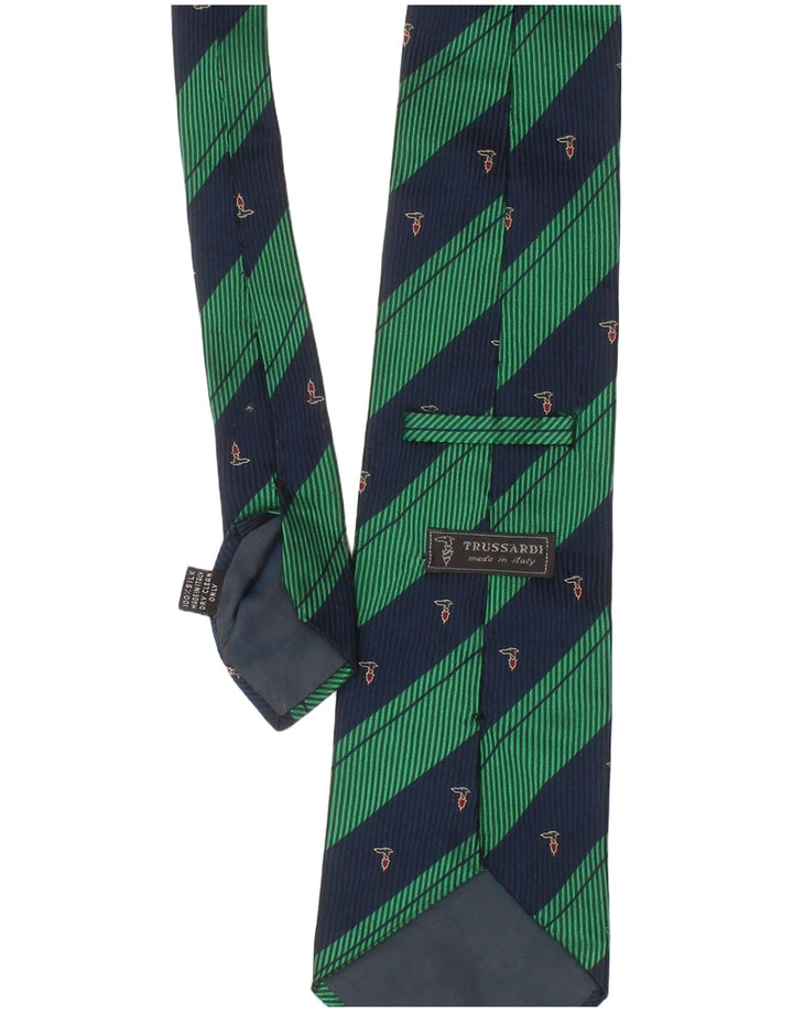 Ανδρική γραβάτα Trussardi One Size Πράσινη ριγέ μεταξωτή Classic