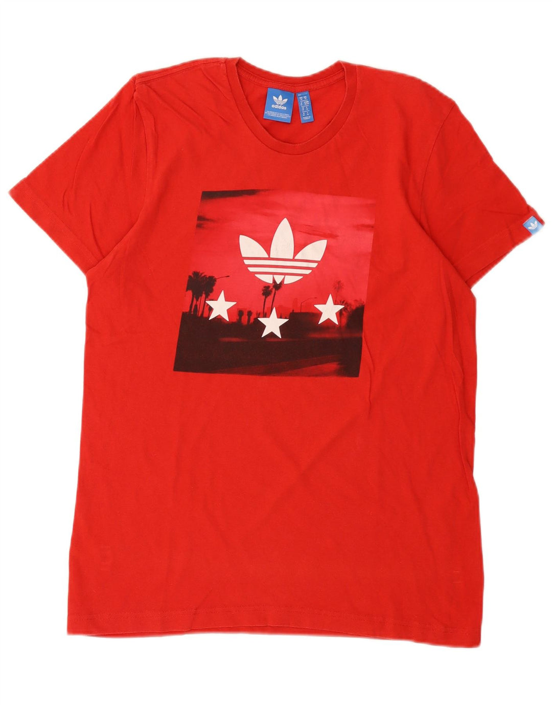 Ανδρικό γραφικό T-Shirt Adidas Top Μεσαίο κόκκινο βαμβακερό