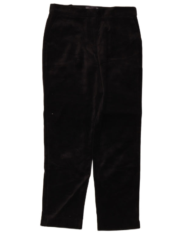 Marks & Spencer Γυναικείο βελούδινο κομμένο παντελόνι UK 8 Small W28 L25 μαύρο