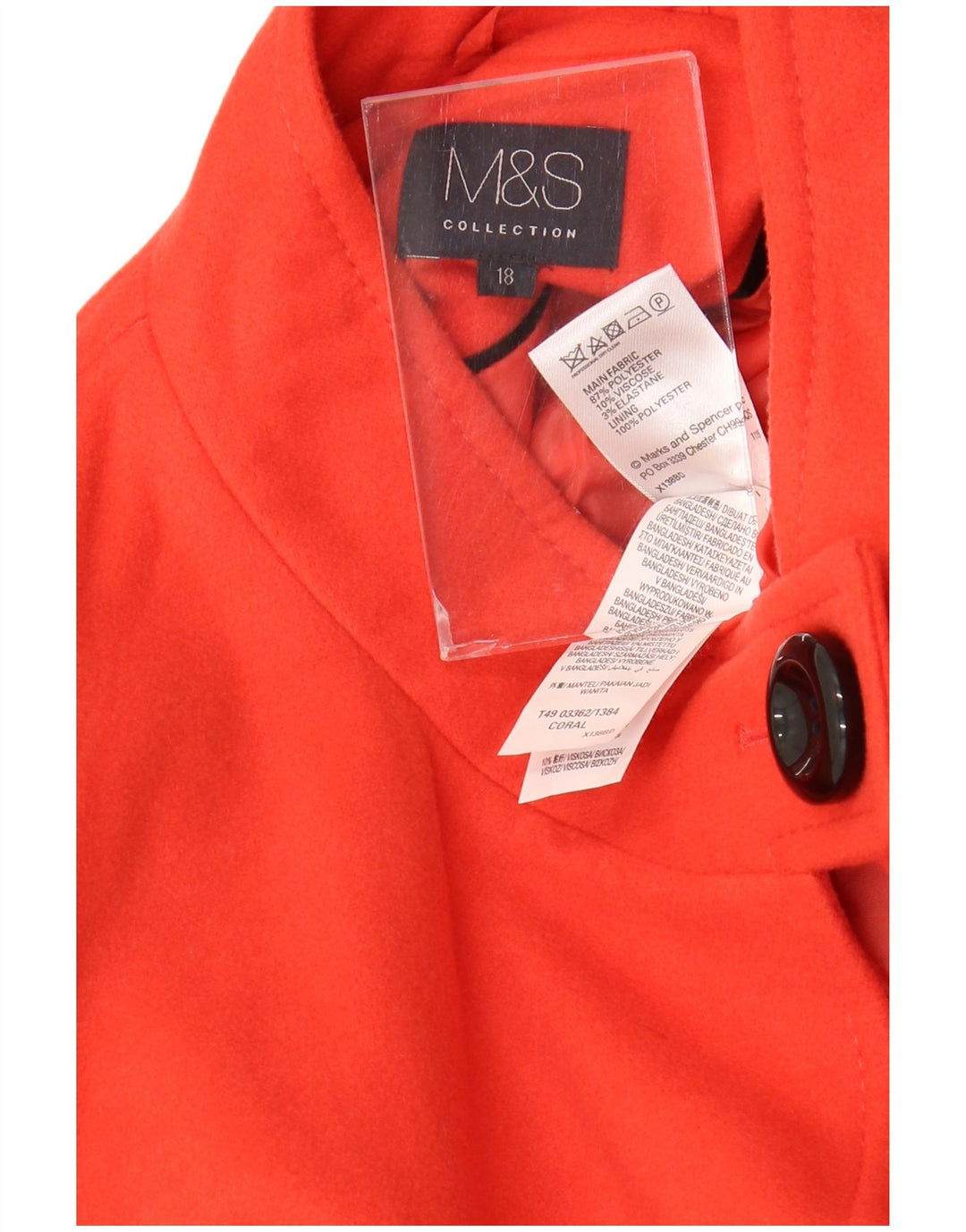 Marks & Spencer Γυναικείο Πανωφόρι UK 18 XL Πορτοκαλί Πολυεστέρας
