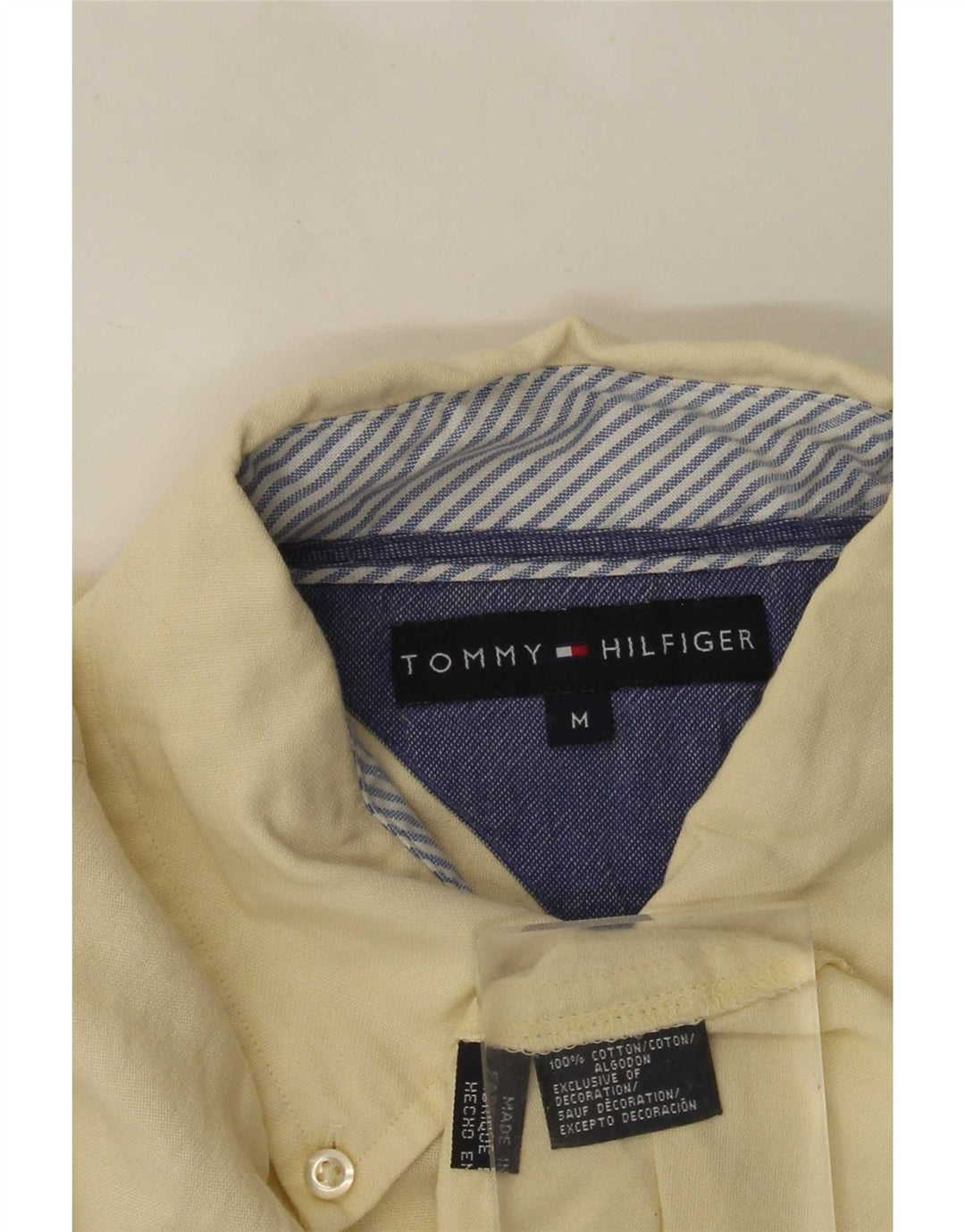Ανδρικό πουκάμισο Tommy Hilfiger, μεσαίο κίτρινο βαμβακερό