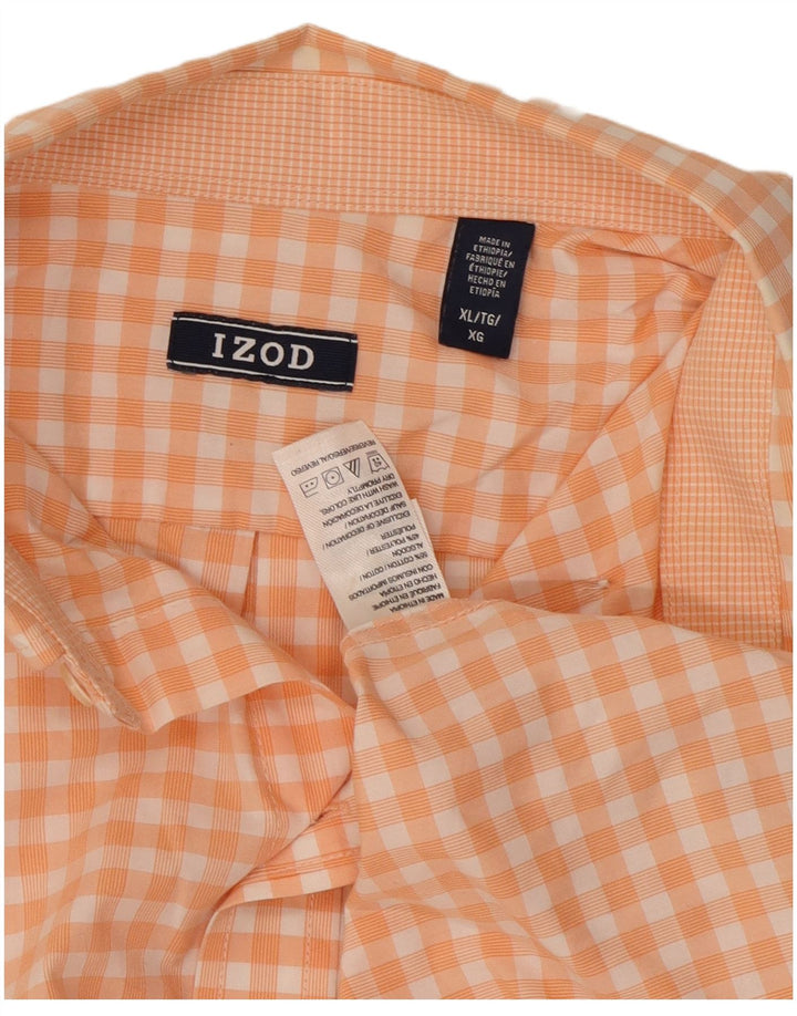Ανδρικό πουκάμισο Izod XL Πορτοκαλί Gingham Cotton