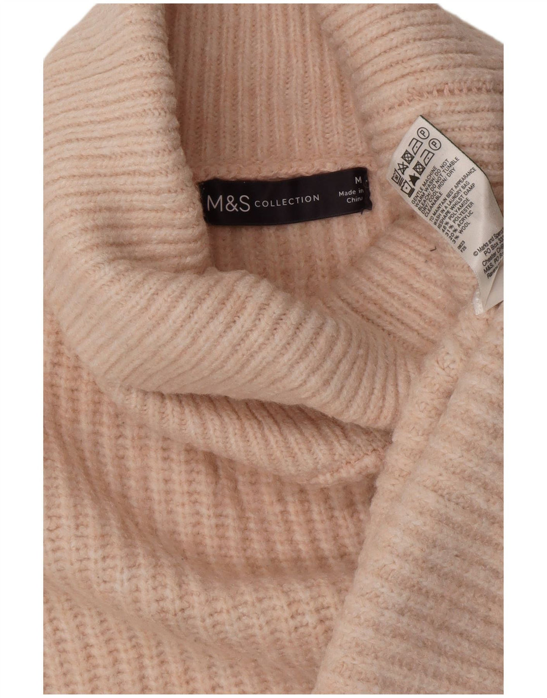 MARKS & SPENCER Γυναικείο πουλόβερ με ρολό λαιμόκοψη UK 14 Medium Pink