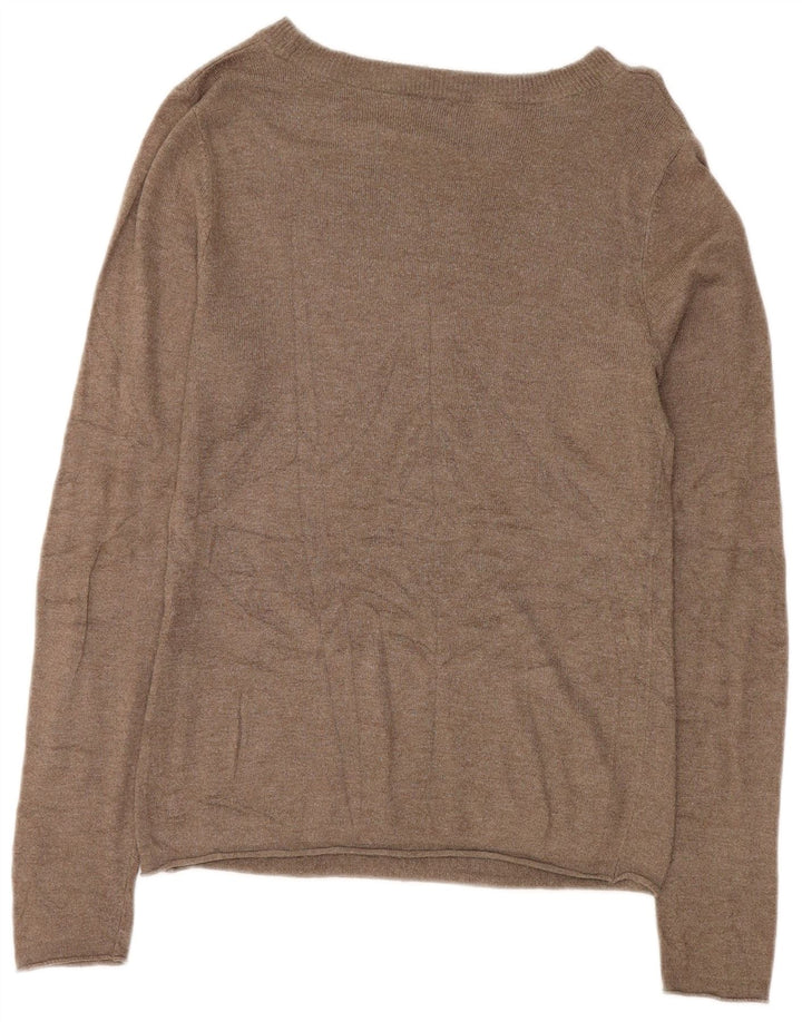 Mossimo Γυναικείο πουλόβερ με λαιμόκοψη UK 12 Medium Brown Rayon