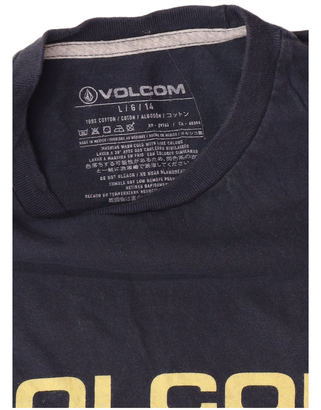 Ανδρικό γραφικό T-Shirt VOLCOM Top Large Navy Blue από βαμβάκι