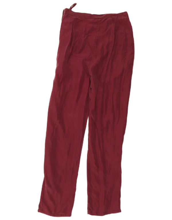 Vintage γυναικείο κωνικό casual παντελόνι Small W28 L28 Burgundy