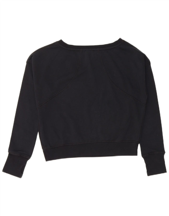 NIKE Girls Crop Graphic Φούτερ 13-14 ετών XL Μαύρο βαμβακερό