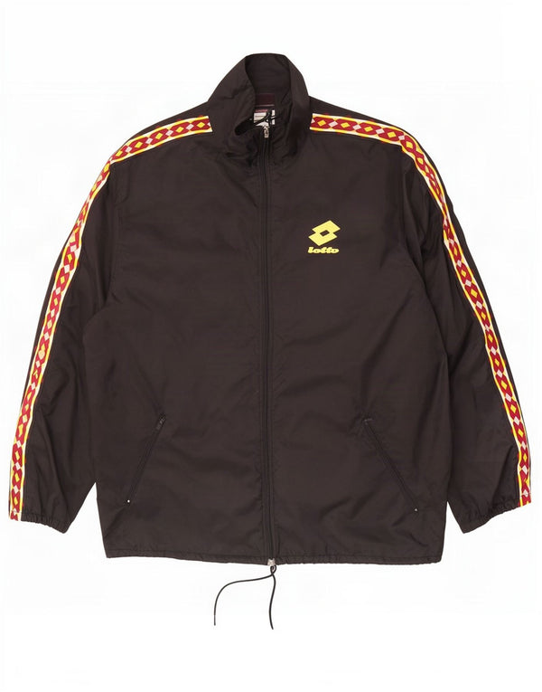 Lotto Mens Graphic Rain Jacket UK 42 XL Black Colorblock Nylon
