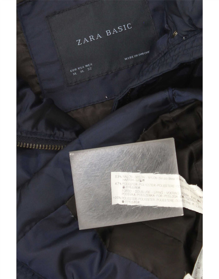 Zara Γυναικείο μπουφάν UK 18 XL Navy Blue Nylon