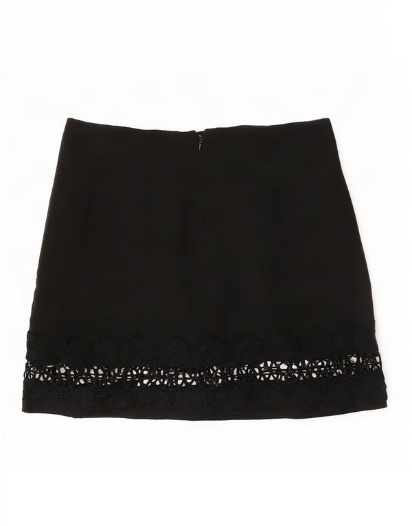 Topshop Γυναικεία Μίνι Φούστα UK 12 Medium W30 Μαύρο Floral Πολυεστέρας