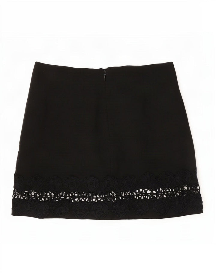 Topshop Γυναικεία Μίνι Φούστα UK 12 Medium W30 Μαύρο Floral Πολυεστέρας