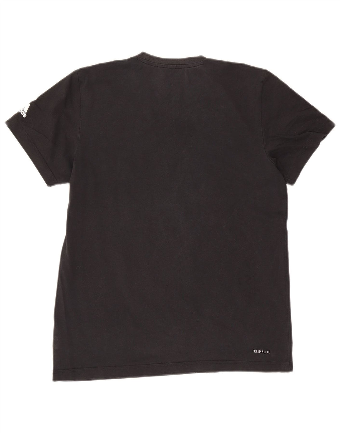 Ανδρικό γραφικό T-shirt Adidas Climalite Τοπ μεσαίο μαύρο βαμβακερό