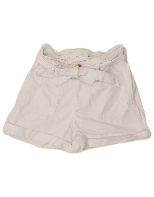 Zara Γυναικείο Ψηλόμεσο Σορτς EU 38 Small W28 Λευκό βαμβακερό