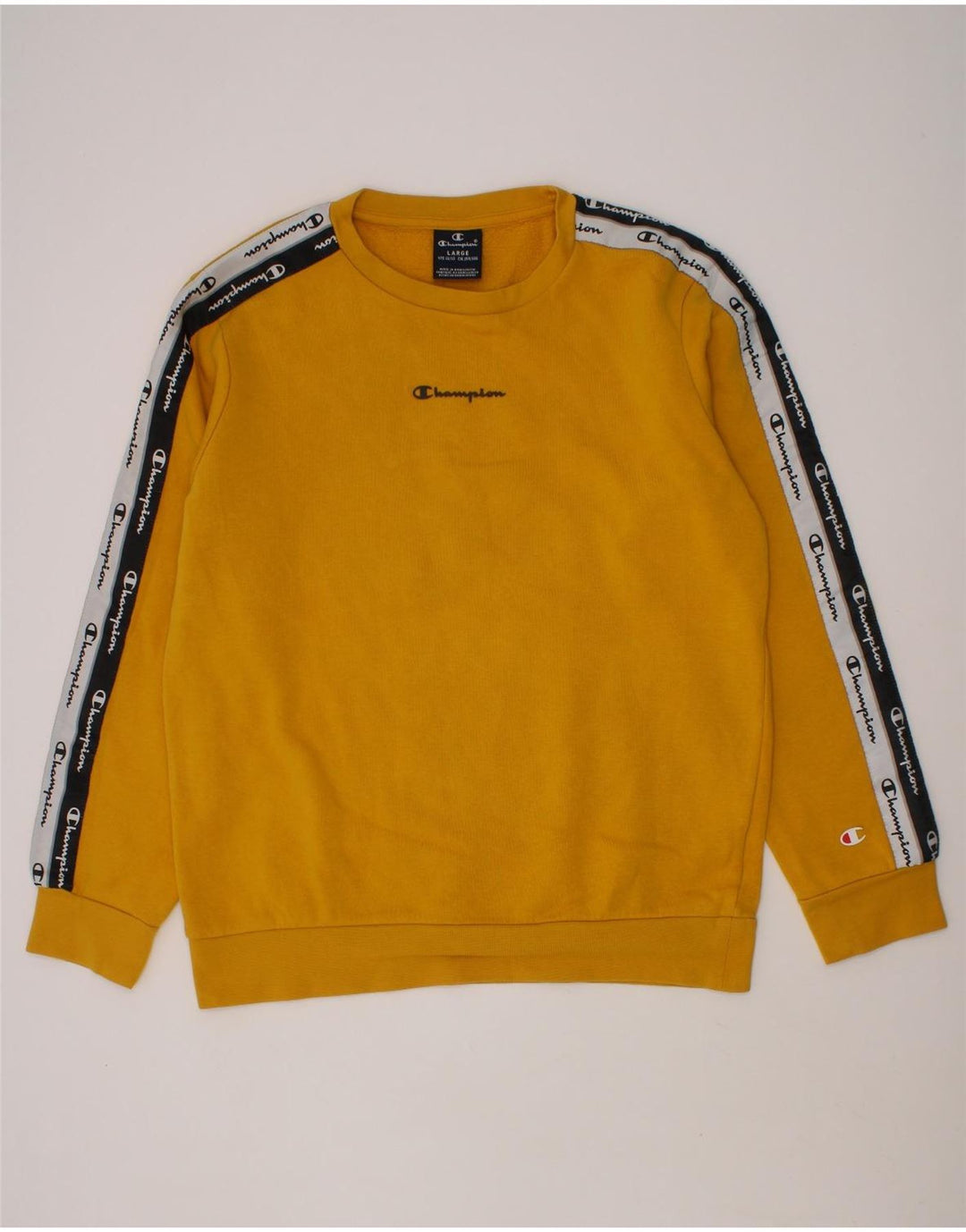 CHAMPION Boys Graphic Sweatshirt Jumper 11-12 Years Large Yellow Vintage Champion and Second-Hand Champion from Messina Hembry 