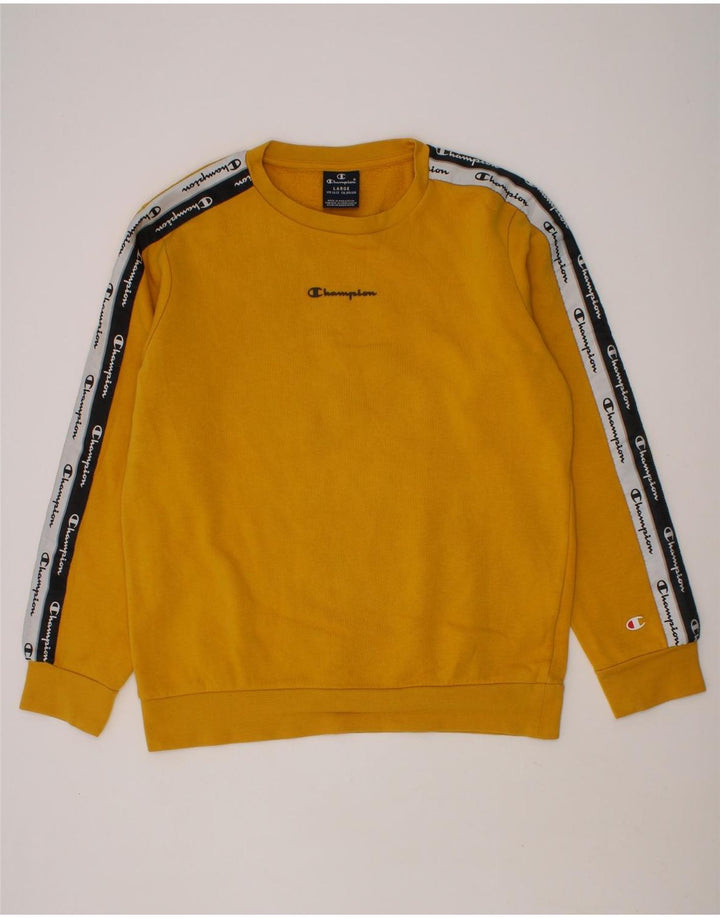 CHAMPION Boys Graphic Sweatshirt Jumper 11-12 Years Large Yellow Vintage Champion and Second-Hand Champion from Messina Hembry 