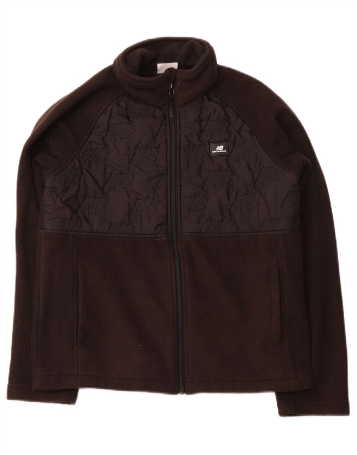 NEW BALANCE Boys Fleece Jacket 10-11 Years Medium Black Polyester
