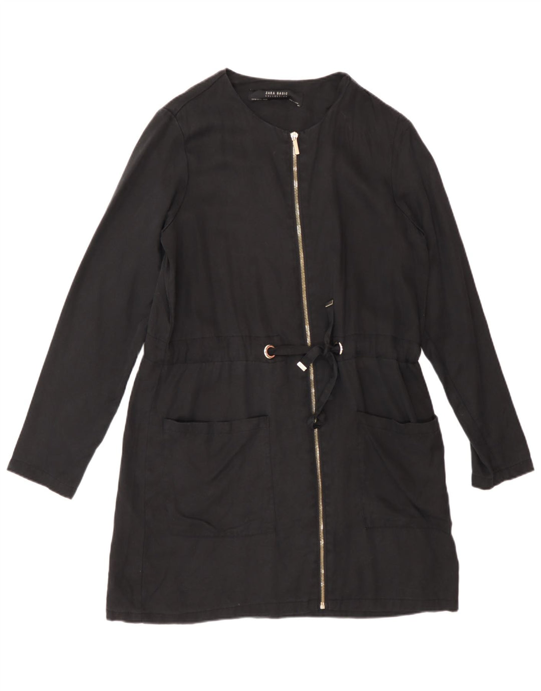 Zara Γυναικείο Μπουφάν Blazer Full Zip UK 6 XS Μαύρο Lyocell