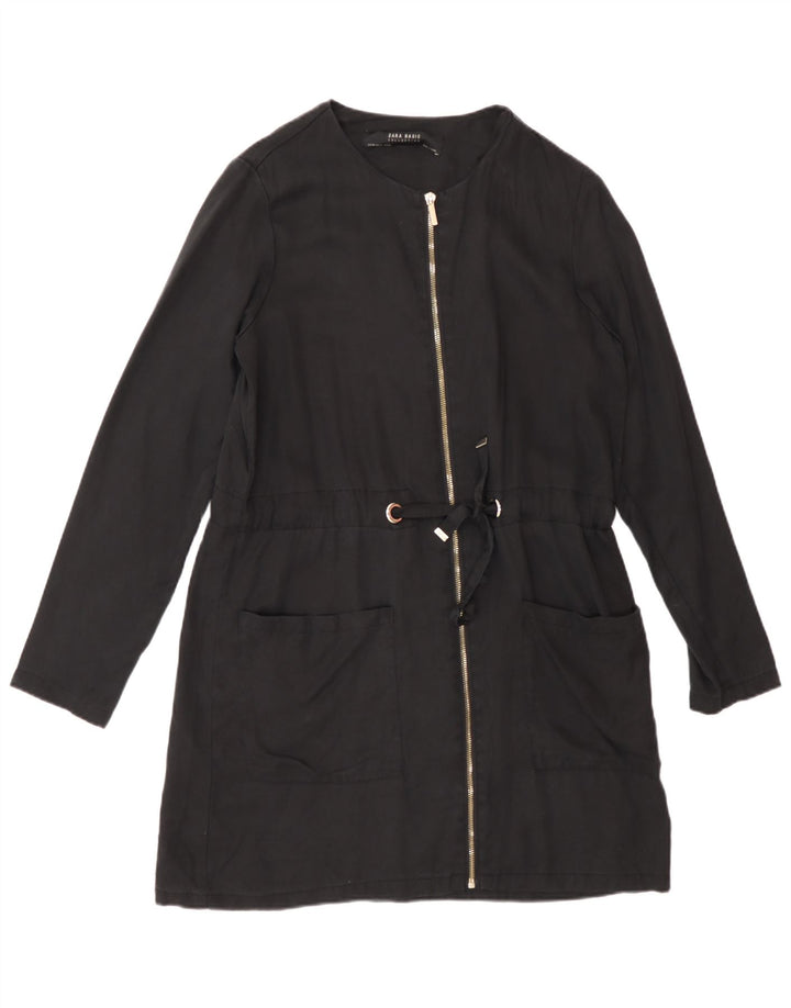 Zara Γυναικείο Μπουφάν Blazer Full Zip UK 6 XS Μαύρο Lyocell