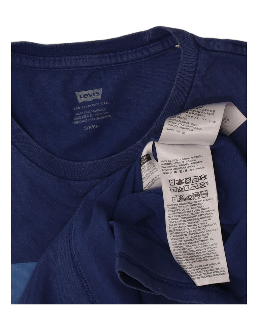 Ανδρικό γραφικό T-Shirt Levi's Top Μικρό Μπλε Βαμβακερό