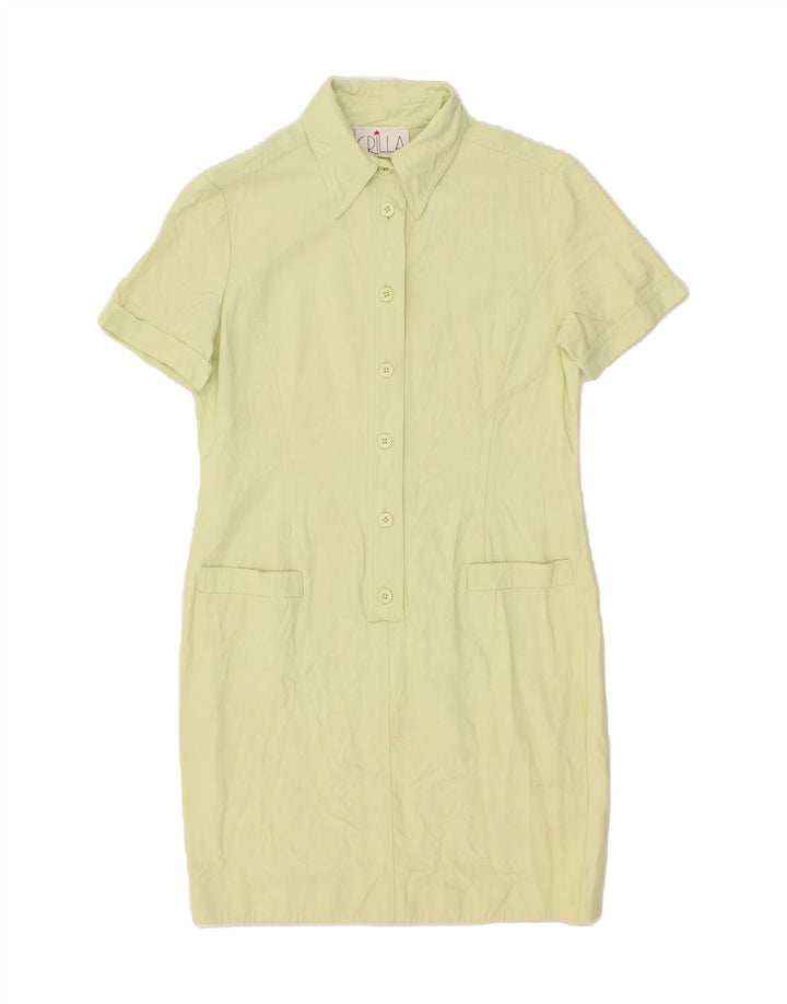 VINTAGE Womens Polo Dress IT 42 Medium Green Viscose Vintage Vintage and Second-Hand Vintage from Messina Hembry 