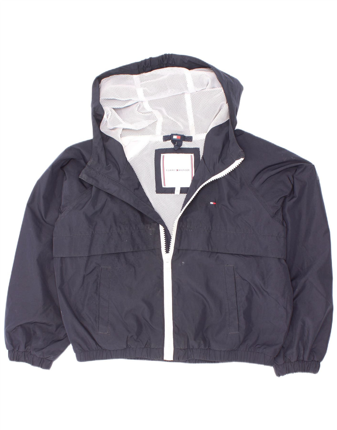 Tommy Hilfiger Boys Graphic Hooded Rain Jacket 5-6 Years Navy Blue