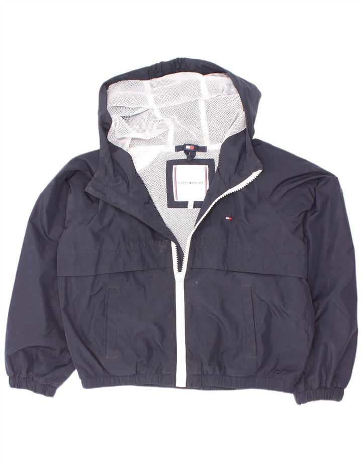 Tommy Hilfiger Boys Graphic Hooded Rain Jacket 5-6 Years Navy Blue
