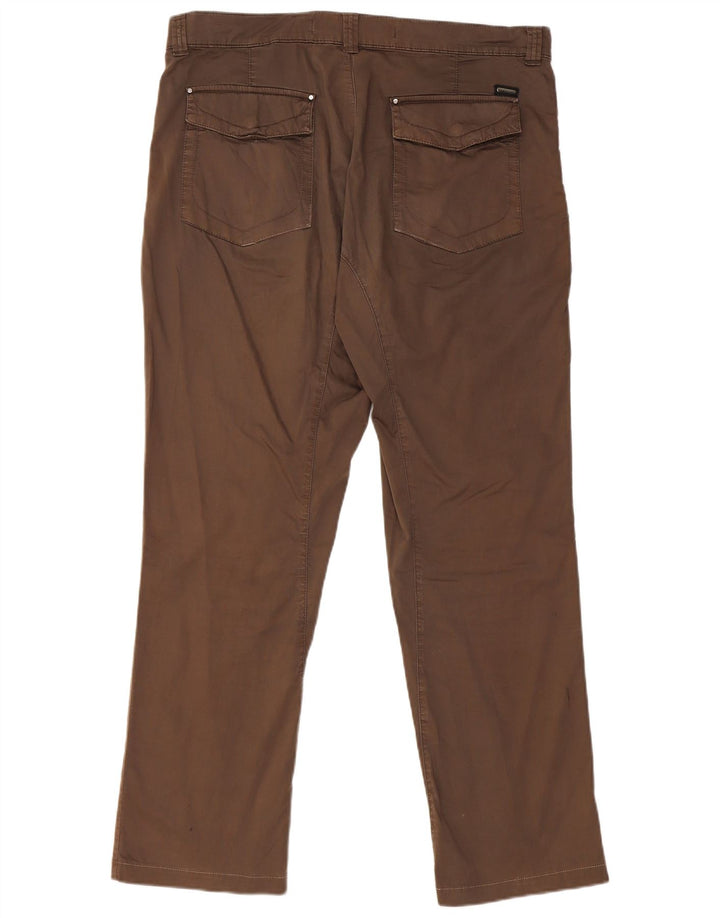 TRUSSARDI Γυναικείο ίσιο παντελόνι Chino IT 52 2XL W36 L32 Καφέ βαμβακερό