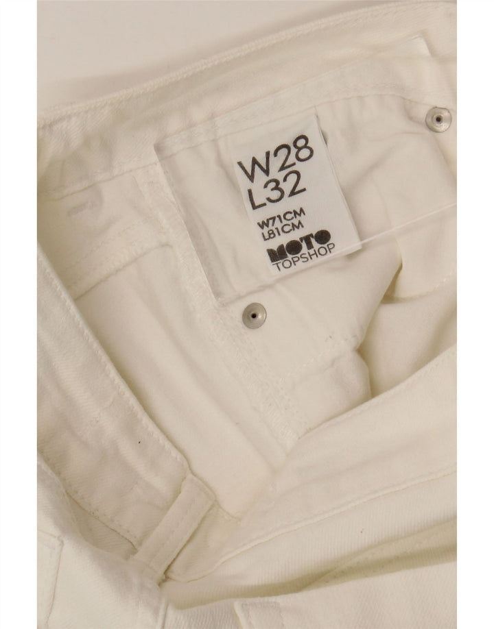 TOPSHOP Γυναικείο Slim Jeans W28 L32 Λευκό βαμβακερό