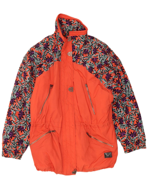 Maier γυναικείο μπουφάν υπερμεγέθους σκι UK 10 Small Orange Floral Polyamide