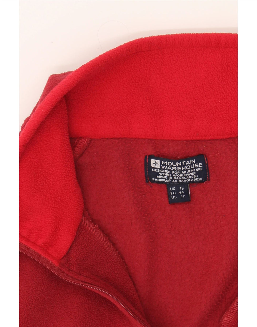 MOUNTAIN WAREHOUSE Womens Zip Neck Fleece Jumper UK 16 Large Red Polyester Vintage Mountain Warehouse and Second-Hand Mountain Warehouse from Messina Hembry 