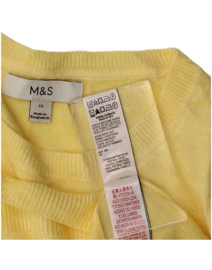 Γυναικείο πουλόβερ με λαιμόκοψη MARKS & SPENCER UK 12 Medium Yellow