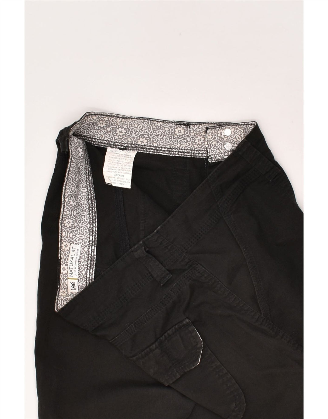 LEE Womens Natural Fit Casual Shorts US 10 Large W32 Black Cotton | Vintage Lee | Thrift | Second-Hand Lee | Used Clothing | Messina Hembry 